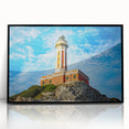 Large abstract wall art depicting the Capri coastline in muted earth tones on framed acrylic.