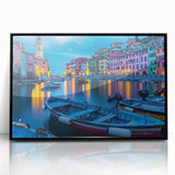 Large abstract wall art depicting Cinque Terre, Italy, in vibrant hues on a framed acrylic piece.