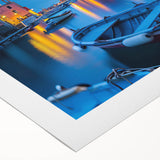 Art deco poster of Cinque Terre with vibrant coastal tones on rolled canvas, suitable for dining room wall art.