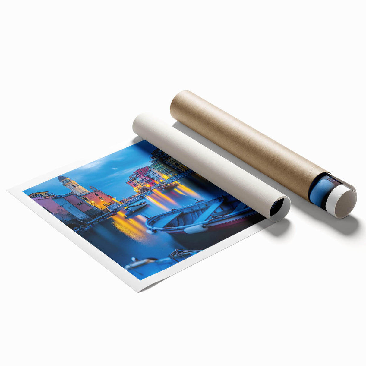 Extra large rolled print of Cinque Terre scenery with vibrant coastal colors, ideal for classy bathroom wall art.