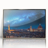 Framed acrylic print of Florence scenery in muted earth tones, ideal for modern art wall decor.