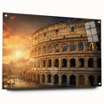 Acrylic print of a vibrant Rome cityscape with vivid color palette, ideal for dining room decor.