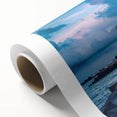 Art deco poster depicting a serene Latvian landscape on rolled canvas, ideal for nursery wall art or dining room decor.