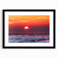 Extra large abstract art print of a colorful Lithuanian landscape, textured style on a black framed canvas.