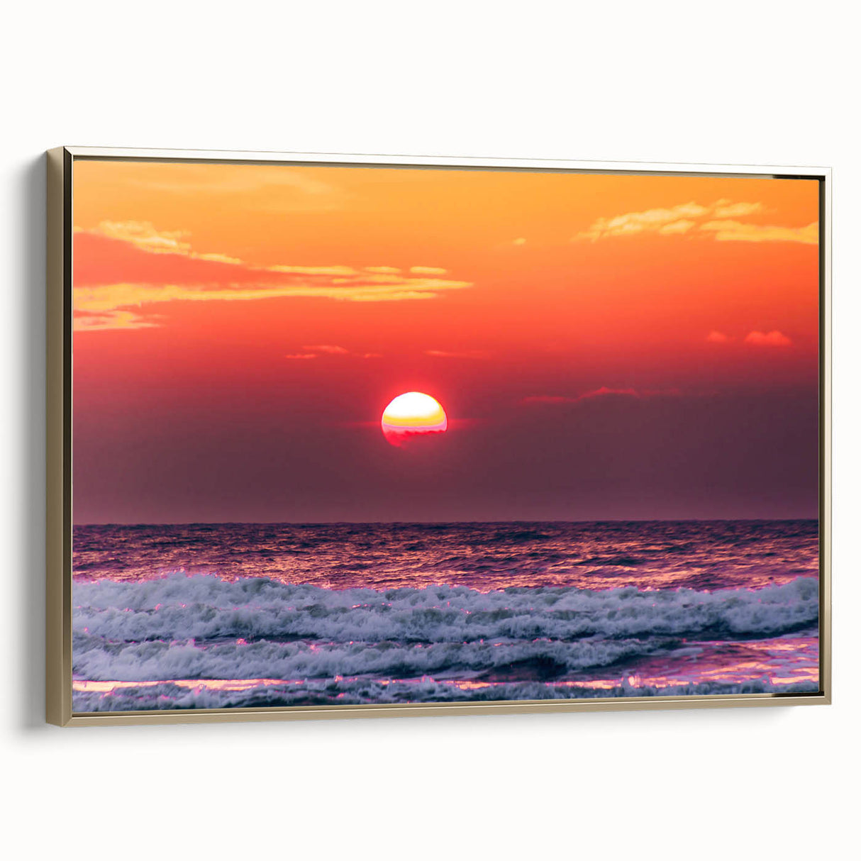 Framed canvas featuring a vintage-style landscape painting of a Lithuanian scenery, ideal for bedroom wall art.