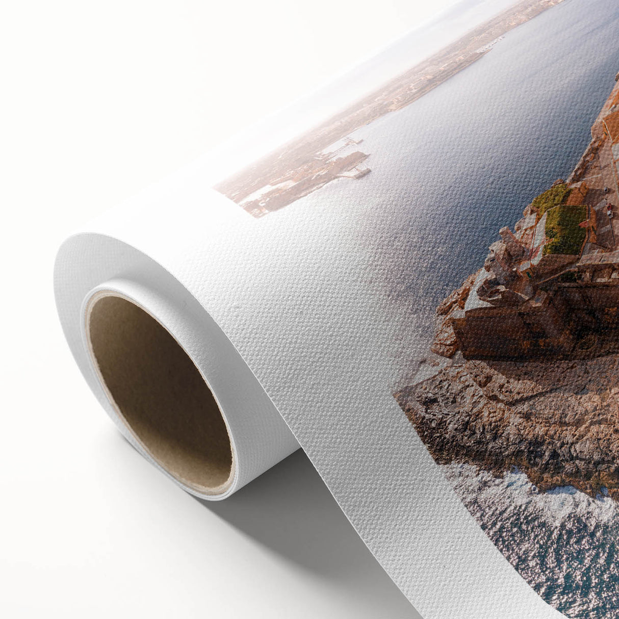 Art Deco-style poster of Malta scenery on rolled canvas, featuring soft pastel colors, ideal for nursery wall art.