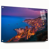 Acrylic print of a Monaco scenery with soft pastel colors, ideal for dining room art.