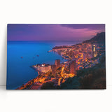 Black and white stretched canvas print of Monaco scenery, ideal for kitchen wall art.