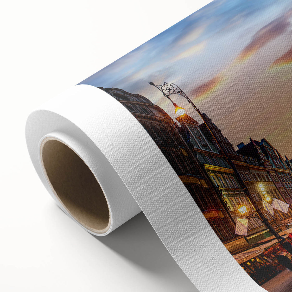 Art Deco poster of a European scenery in Poland on rolled canvas, ideal for nursery wall art or dining room decor.