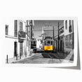 Extra large rolled print of Lisbon scenery with vibrant green and floral elements, ideal for dining room wall art.