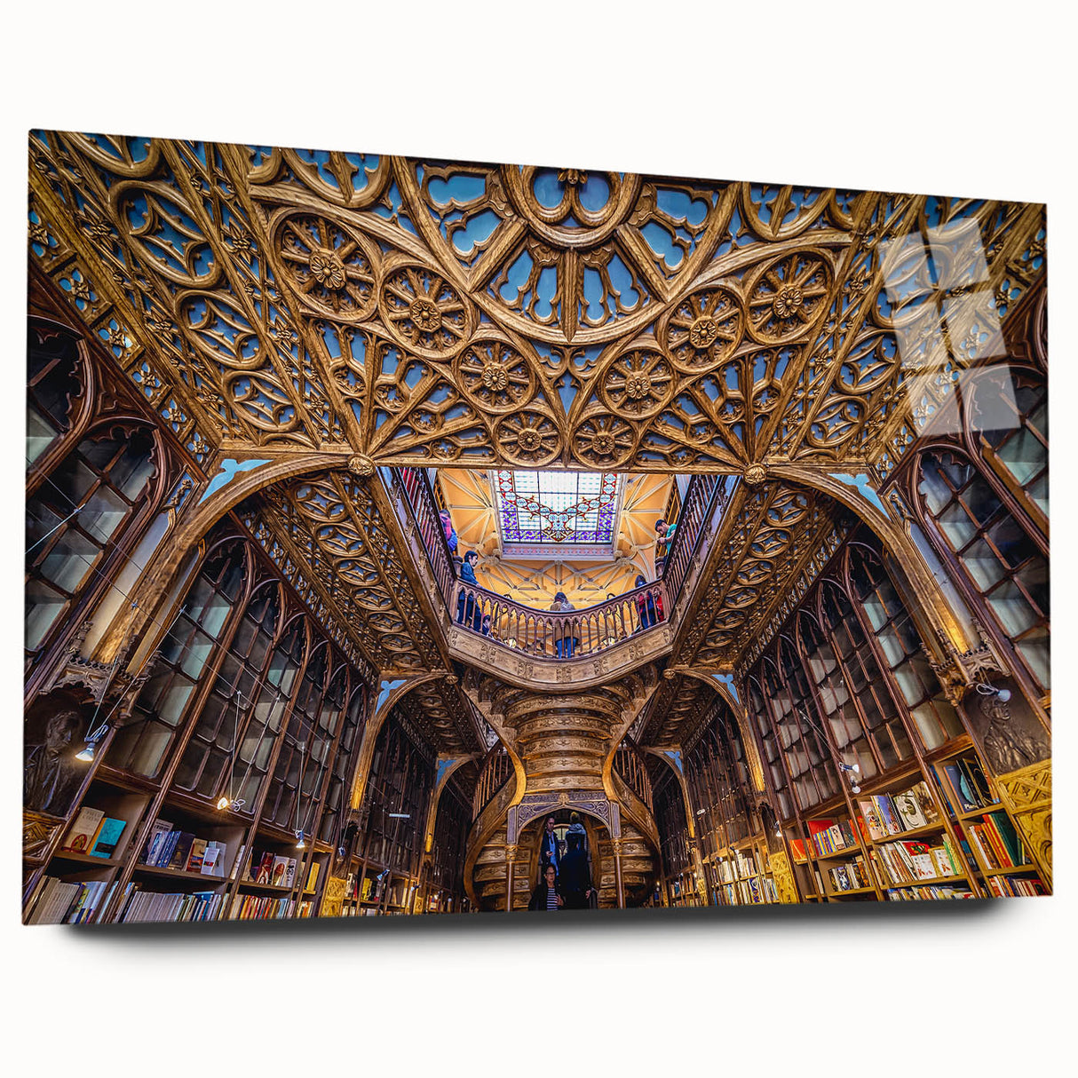 Acrylic print of Porto, Portugal, featuring vibrant twilight hues, ideal for bedroom or dining room art.