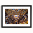 Extra large abstract art print of Porto, Portugal in vibrant colors on a textured canvas, framed in black.