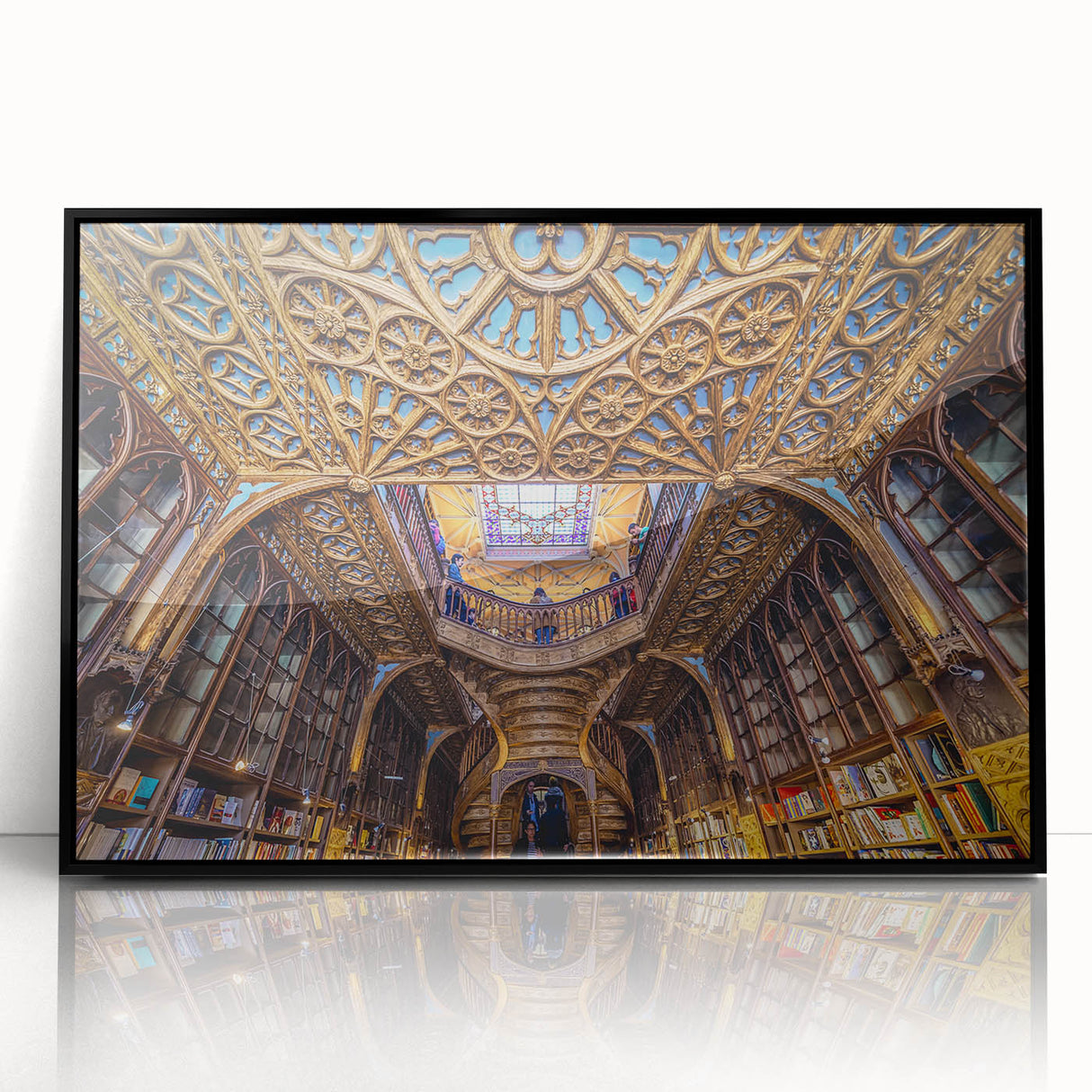 Large abstract wall art depicting Porto's riverside in muted colors on a framed acrylic, ideal for modern living room decor.