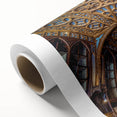 Art Deco poster of Porto scenery on rolled canvas, featuring muted blues and oranges, ideal for nursery wall art.