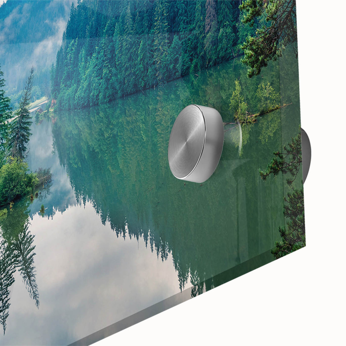 Large abstract wall art of a Romanian landscape in muted earth tones on acrylic glass, ideal for dining room ambiance.
