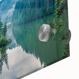 Large abstract wall art of a Romanian landscape in muted earth tones on acrylic glass, ideal for dining room ambiance.