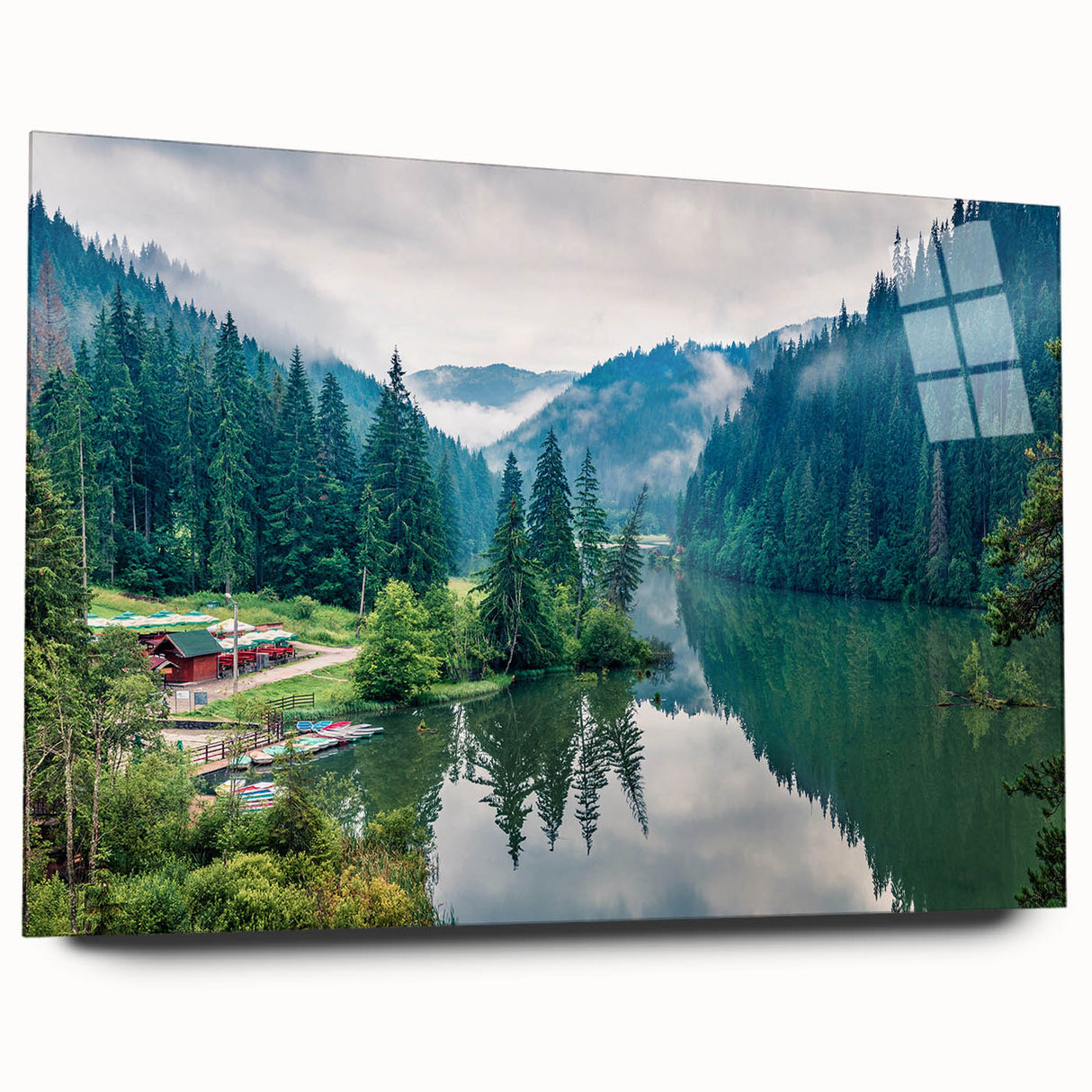 Acrylic print of a Romanian landscape in muted earth tones, suitable for bedroom or dining room art.