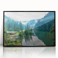 Large abstract wall art depicting a European Romanian scenery in black and white tones on framed acrylic.