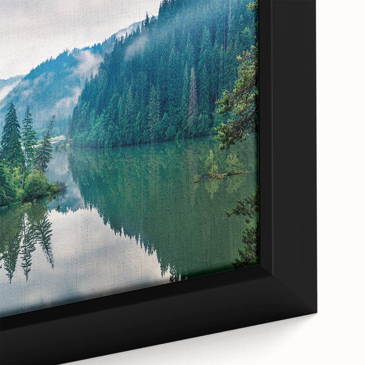 Extra large framed canvas featuring a textured, colorful depiction of a Romanian scenery, ideal for living room decor.