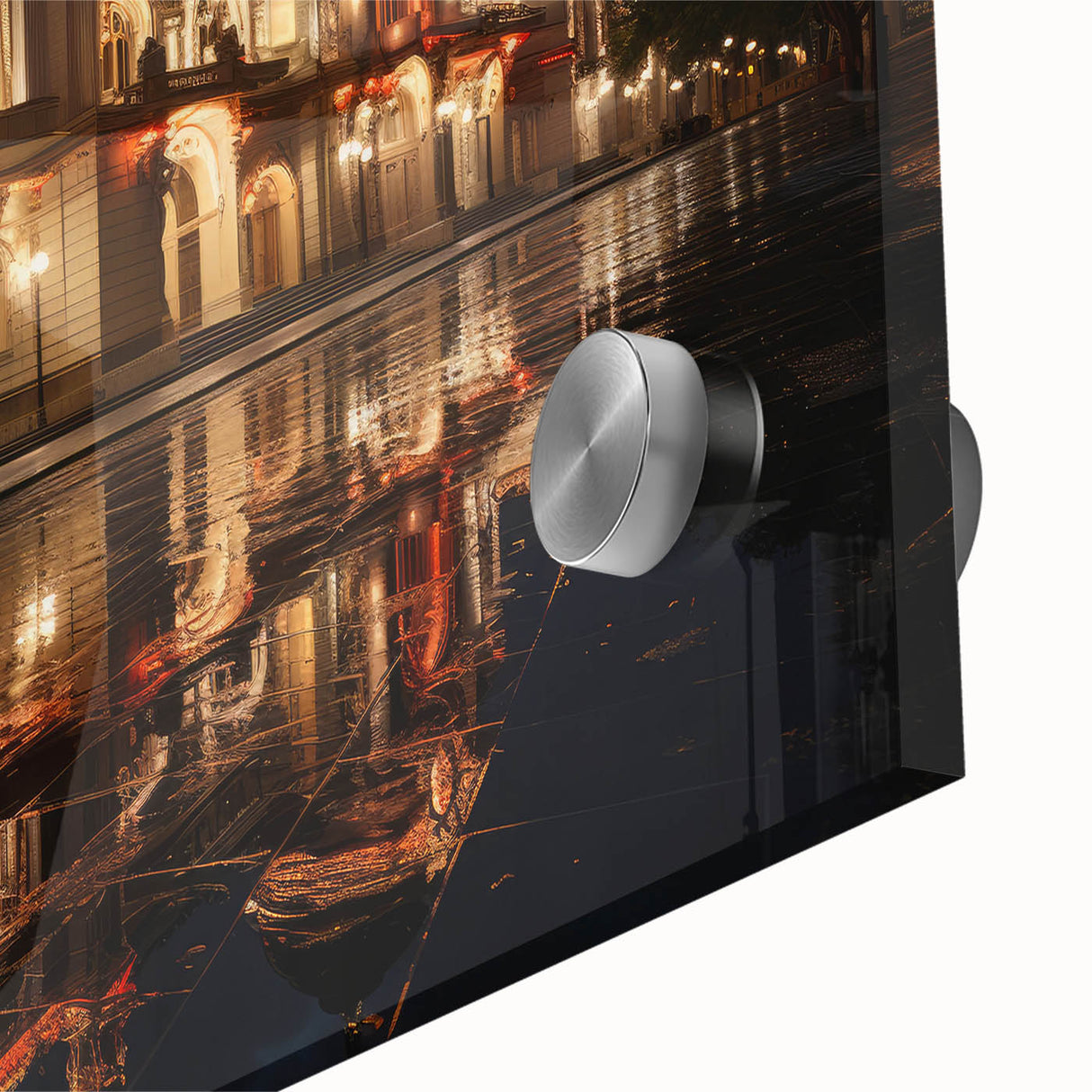 Large abstract wall art depicting a Sochi, Russia, cityscape in muted colors on acrylic glass.