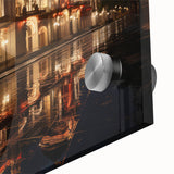 Large abstract wall art depicting a Sochi, Russia, cityscape in muted colors on acrylic glass.