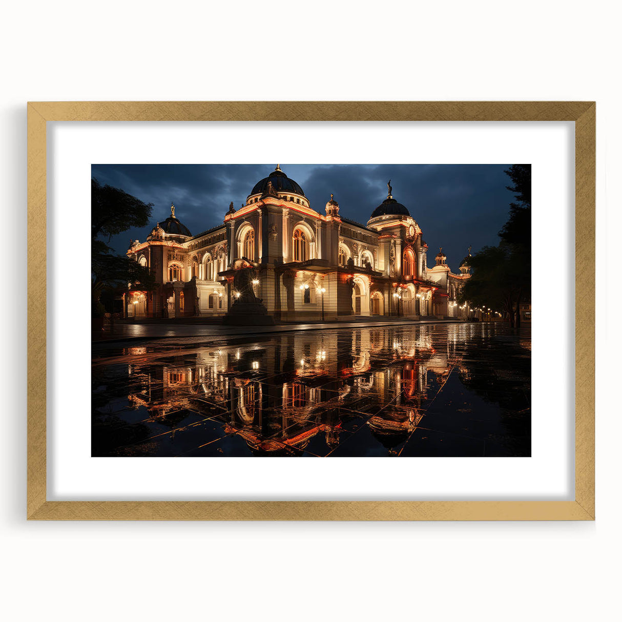 Abstract art print of Sochi landscape in muted earth tones on a framed canvas, ideal for dining room decor.