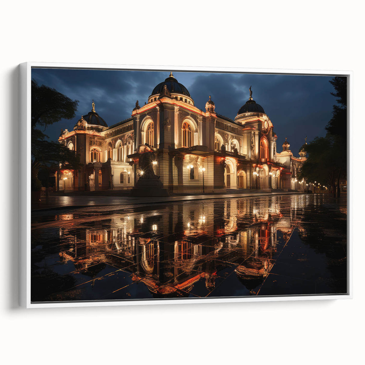 Vintage poster art of Sochi landscape on white-framed canvas, featuring vibrant colors; ideal for living room décor.