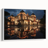 Vintage poster art of Sochi landscape on white-framed canvas, featuring vibrant colors; ideal for living room décor.