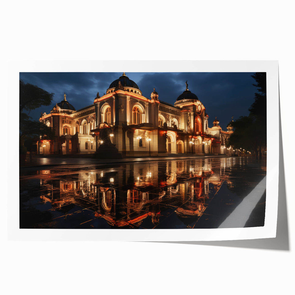 Extra large rolled print of Sochi scenery with vibrant floral elements, ideal for art wall dining room.