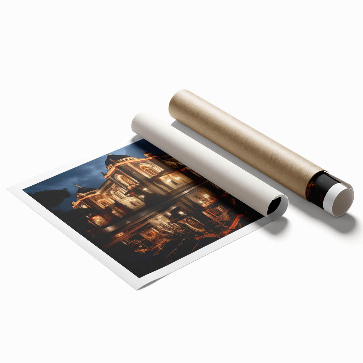 Extra large rolled print of Sochi scenery with vibrant floral elements, ideal for classy bathroom wall art.