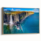 Framed canvas featuring a black and gold vintage Scottish landscape, ideal for bedroom wall art.