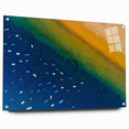 Acrylic print of a European scenery with vibrant blues and greens, suitable for bedroom or dining room decor.