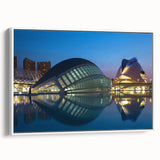 Vintage poster art of Valencia scenery on extra large framed canvas, featuring vibrant colors against a black background.