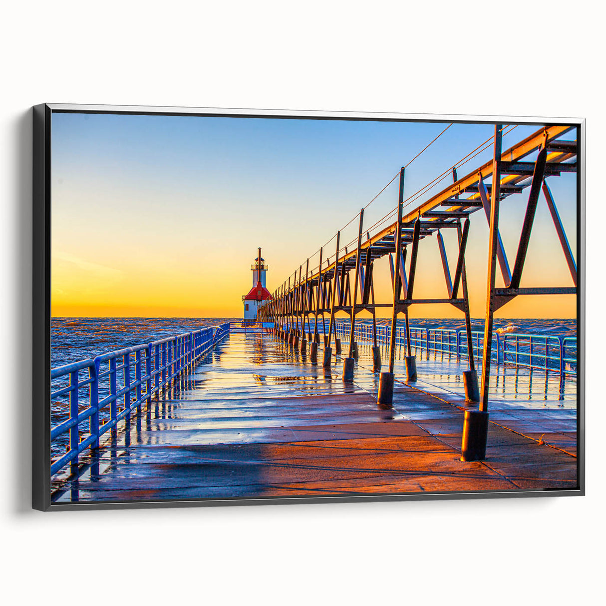 Black and white framed canvas of Stockholm landscape, featuring vintage poster art style, ideal for bedroom wall decor.