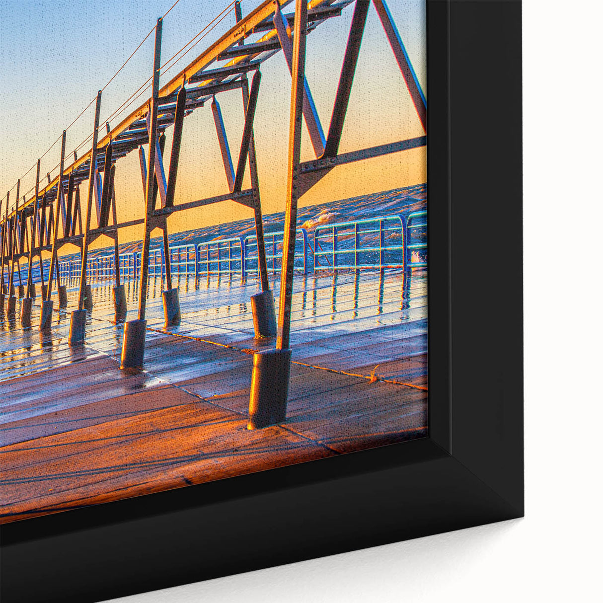 Textured black wall art of Stockholm scenery in vibrant colors on extra large framed canvas, suitable for living room decor.