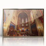 Framed acrylic print of Geneva scenery, featuring muted earth tones in a mid-century modernist style.