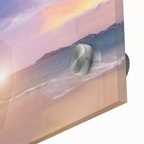 Large abstract wall art of Acapulco scenery in mid-century modernist style on acrylic glass, ideal for dining room art.