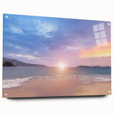 Acrylic print of Acapulco scenery in vibrant colors on a large abstract format, suitable for bedroom or dining room decor.