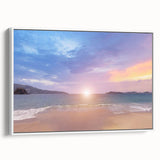 Vintage poster art of Acapulco scenery on a framed canvas, featuring vibrant colors and black accents.