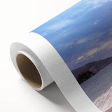 Art deco poster of Acapulco scenery on rolled canvas, featuring pastel shades, ideal for nursery wall art or dining room.