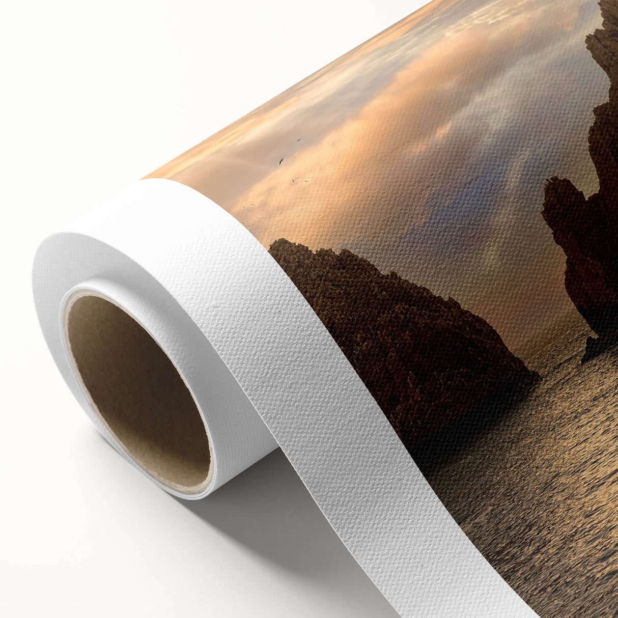 Art Deco style poster of Cabo San Lucas scenery on rolled canvas, featuring pastel shades, ideal for nursery wall art.