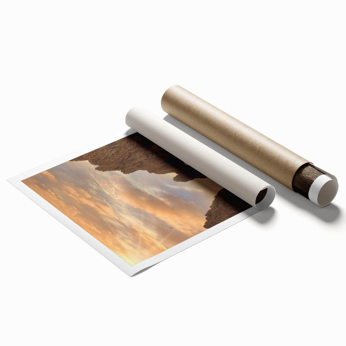 Extra large rolled print of Cabo San Lucas scenery, featuring muted earth tones, ideal for classy bathroom wall art.