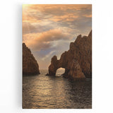 Black and white stretched canvas of Cabo San Lucas scenery, ideal for kitchen wall art.