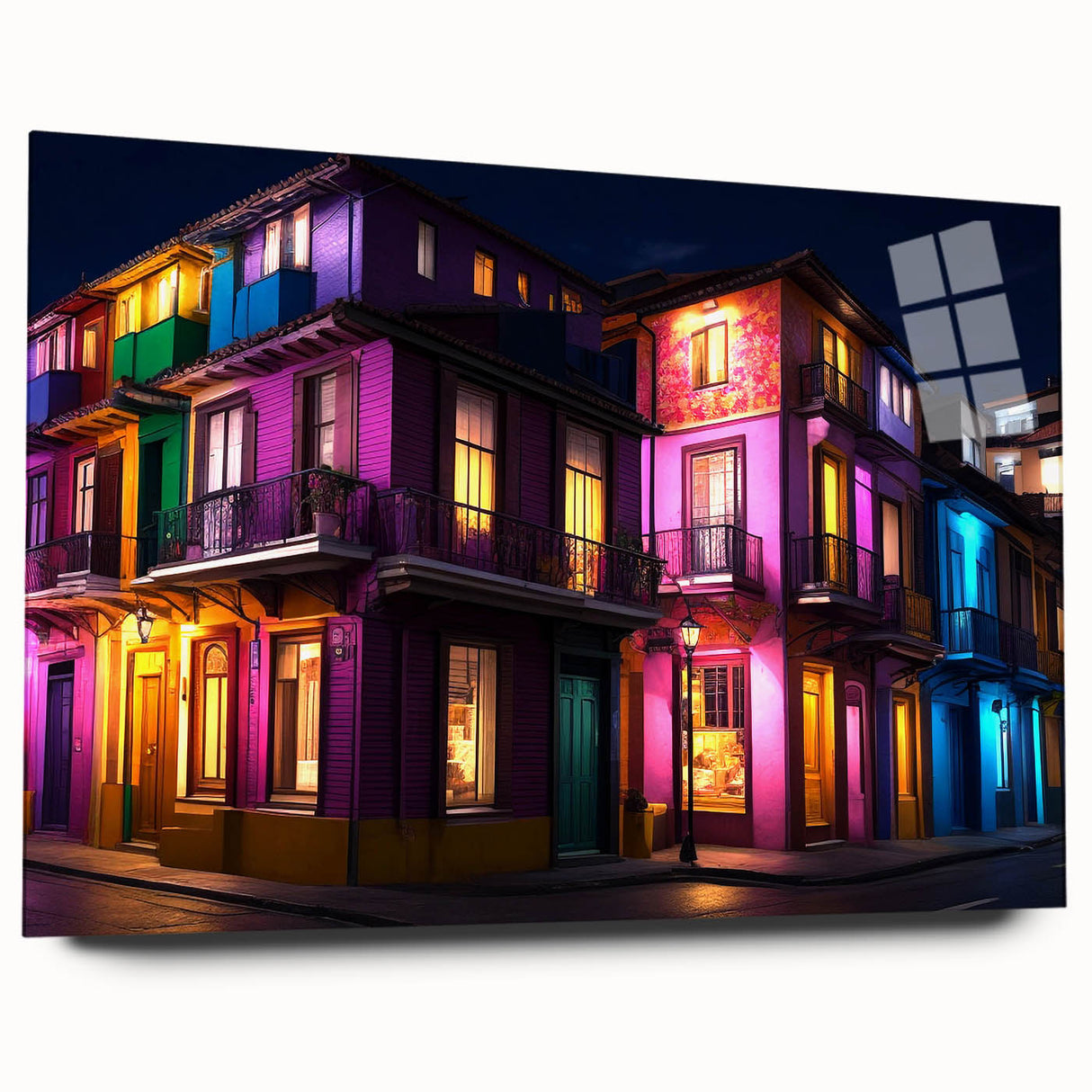 Acrylic print of Guanajuato, Mexico scenery in vibrant colors, ideal for bedroom or dining room art.