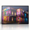 Large abstract wall art of Guanajuato, Mexico in vibrant colors on a black framed acrylic.