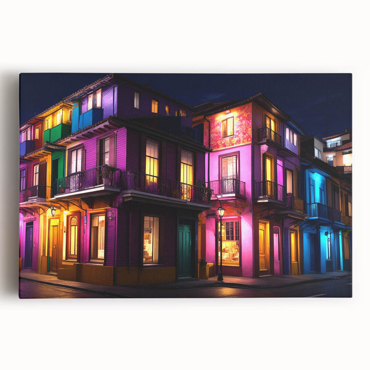 Black and white stretched canvas of Guanajuato scenery, ideal for kitchen wall art.