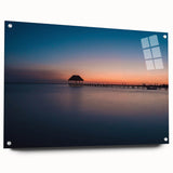 Acrylic print of a large abstract landscape in earthy tones, ideal for dining room or bedroom decor.