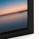 Extra large framed canvas of a textured, colorful Oaxaca scenery in predominantly black tones.