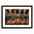 Extra large framed wall art featuring abstract, colorful art print with textured elements.