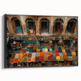 Black and white landscape art painting of a Middle Eastern scenery on framed canvas, suitable for bedroom wall decor.